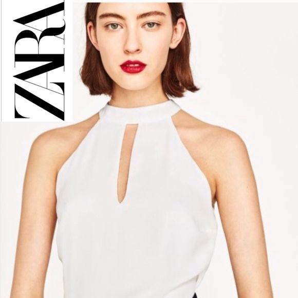 Zara Tops - ZARA open drape back white blouse